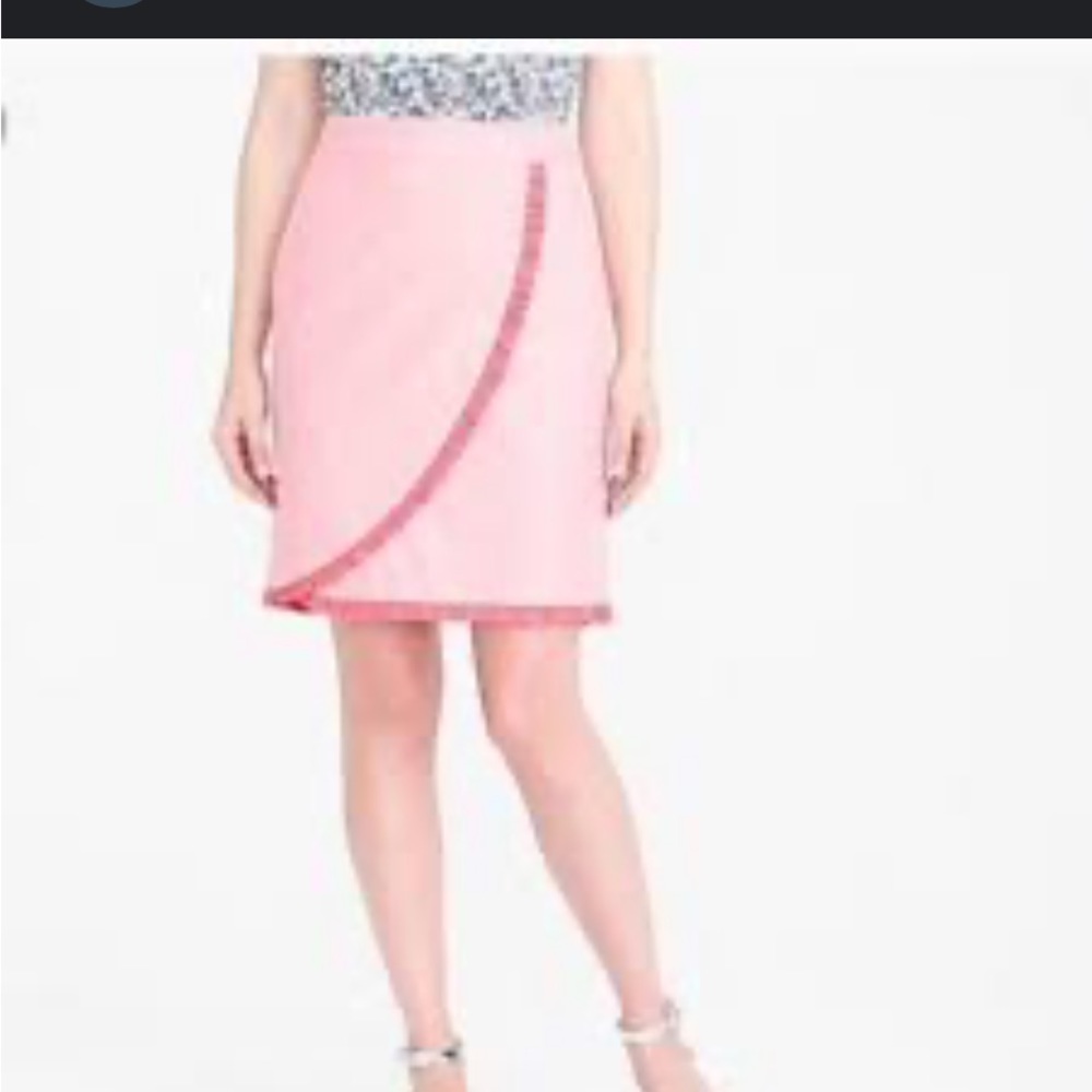 Pink Wrap-Style A-Line Skirt